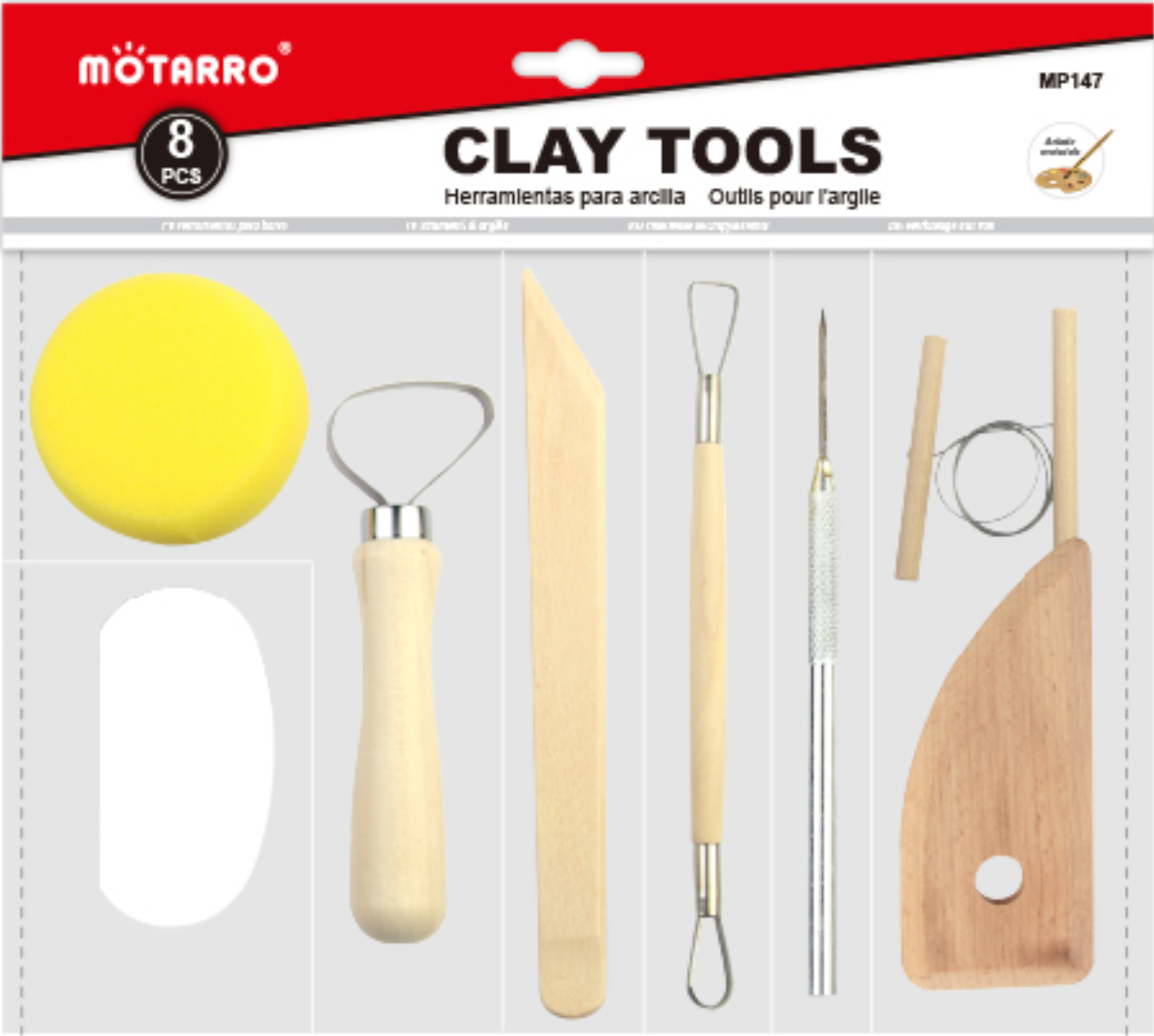 Mont Marte Clay Tool Set  11 Piece. Selection of Clay Tools to Create