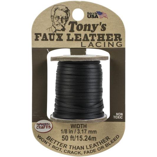 MOLLIES New Zealand / TONY'S Faux Leather Lacing 3mm 15.2m Black