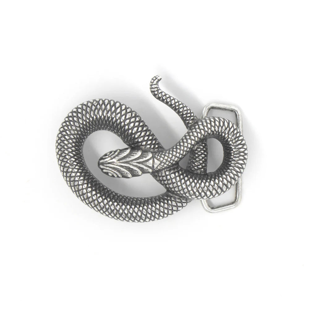 MOLLIES New Zealand / IVAN Snake Trophy Buckle Antique Silver 40mm (1-1 2")