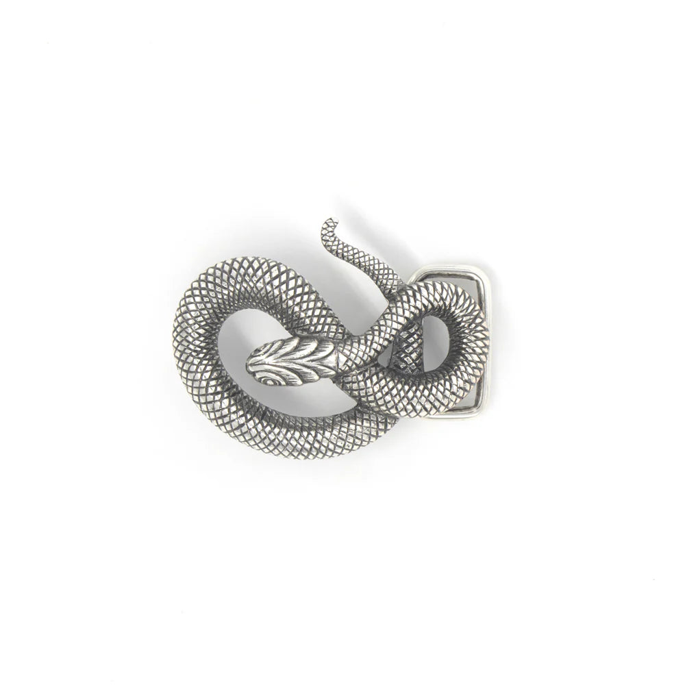 MOLLIES New Zealand / IVAN Snake Trophy Buckle Antique Silver 25mm (1")