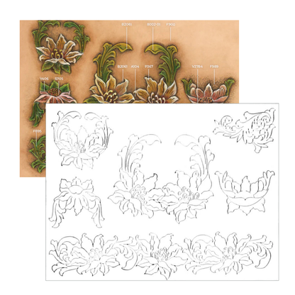 MOLLIES New Zealand / MAKERAID Embossed Pattern Floral Corners & Borders #2