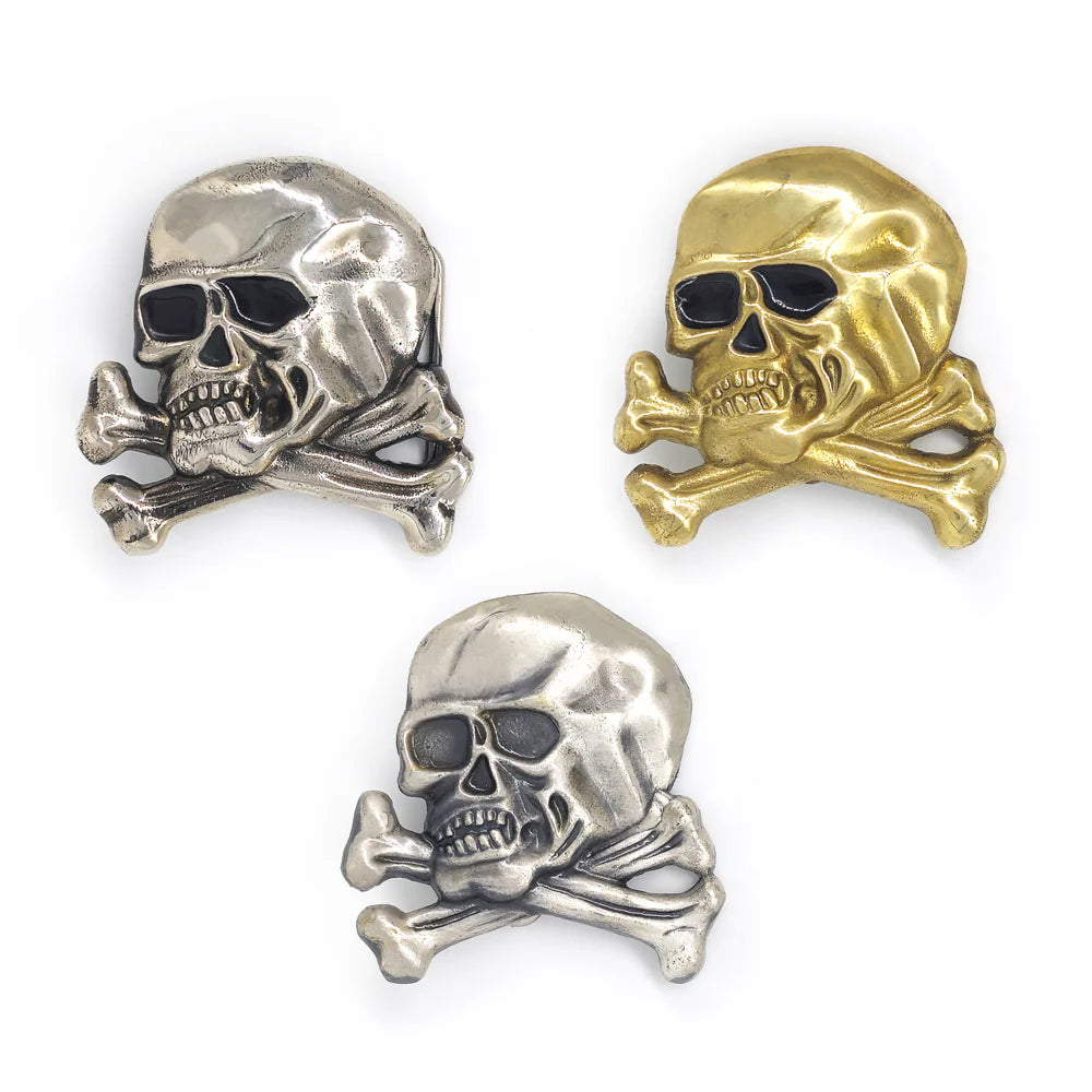 MOLLIES New Zealand / IVAN Solid Brass Skull Trophy Buckle