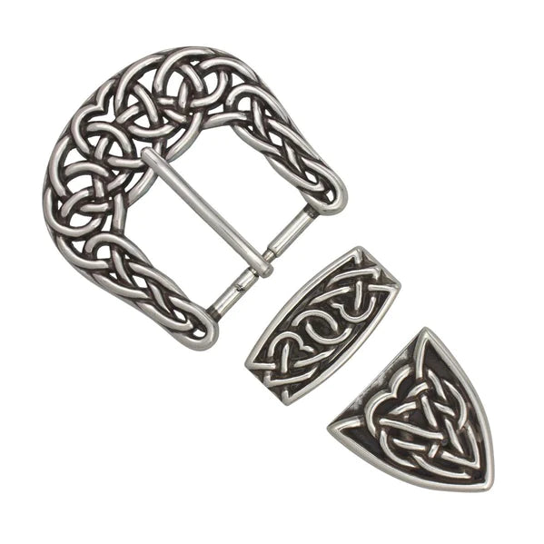 MOLLIES New Zealand / IVAN Celtic Buckle Set Antique Silver Antique Gold 38mm (1-1 2") 3PK