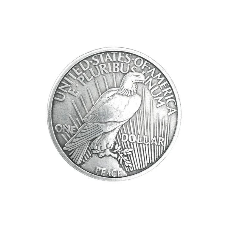 MOLLIES New Zealand / IVAN Dollar Concho Standing Eagle Antique Silver 38mm (1-1 2")