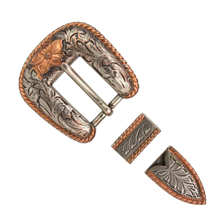 MOLLIES New Zealand / IVAN Rope Edge Buckle Set Antique Silver Antique Gold 20mm (3 4")