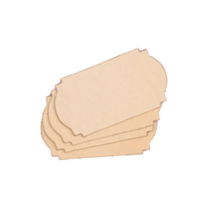 MOLLIES New Zealand / LEATHER Veg Tan Plaque 4PK 4-5oz Fancy Rectangle