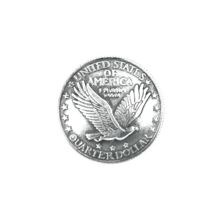 MOLLIES New Zealand / IVAN Dollar Concho Eagle Quarter Antique Silver 30mm (1-1 4")