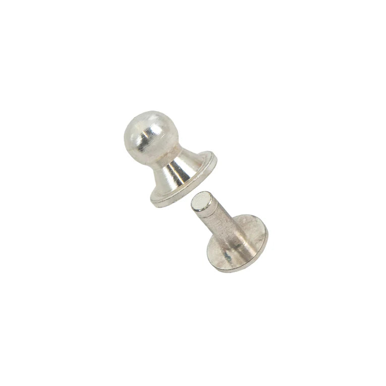 MOLLIES New Zealand / IVAN Rivet Back Button Studs 11*13mm Silver Plated 11*13mm (1 2")