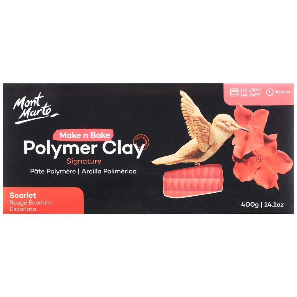 MOLLIES New Zealand / MONT MARTE Make n Bake Polymer Clay 400gm Scarlet