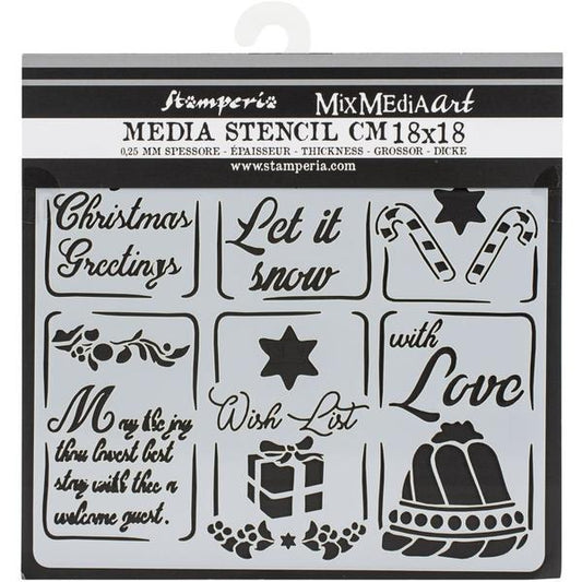 MOLLIES New Zealand / STAMPERIA Stencil Christmas Tags