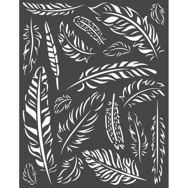 MOLLIES New Zealand / STAMPERIA Stencil Feathers Amazonia