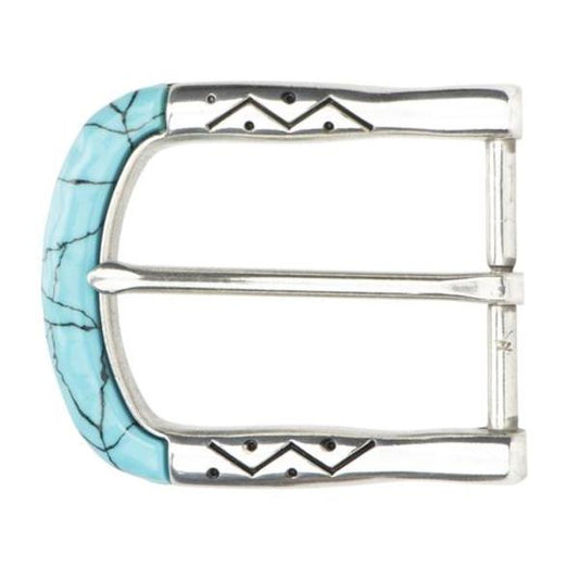 MOLLIES New Zealand / IVAN Mojave End Bar Buckle Turquoise Antique Silver 38mm (1-1 2")