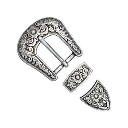 MOLLIES New Zealand / IVAN Diablo Buckle Set Antique Silver 25mm (1")