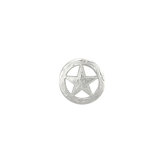 MOLLIES New Zealand / IVAN Engraved Ranger Star Concho Nickel Plated 19mm (3 4")