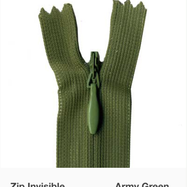 MOLLIES New Zealand / Invisible Zipper Army Green #949 30-35cm