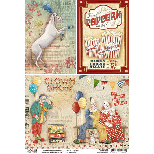 MOLLIES New Zealand / CIAO BELLA Rice Paper Circus Cards A4