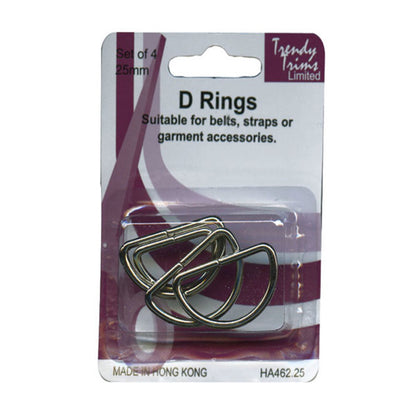 MOLLIES New Zealand / TRENDY TRIMS Nickel D-Rings PK4