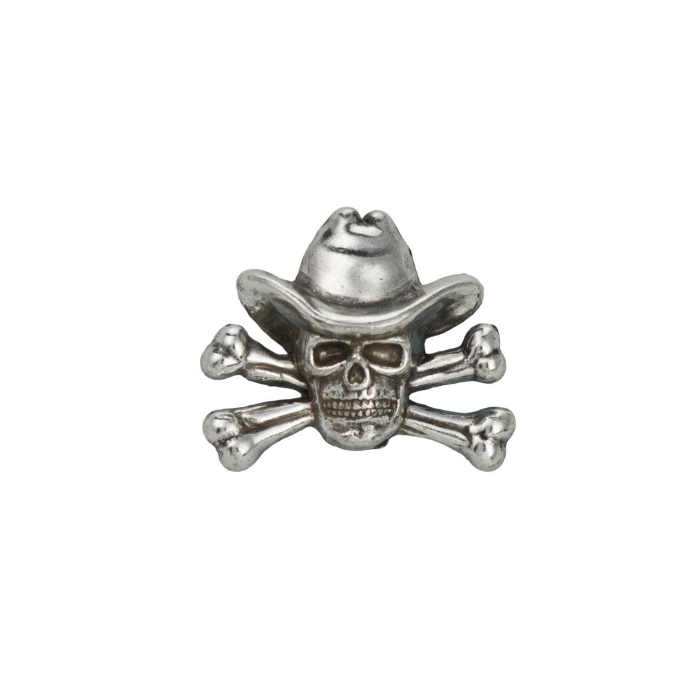 MOLLIES New Zealand / IVAN Skull Cowboy Concho 25mm (1") Antique Silver