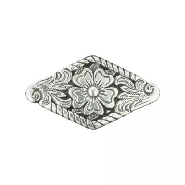 MOLLIES New Zealand / IVAN 3D Floral Concho Diamond Antique Silver 42mm (1-5 8")