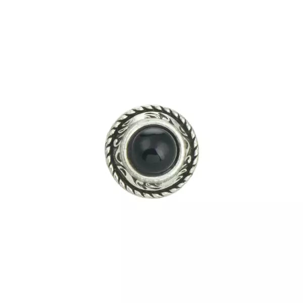 MOLLIES New Zealand / IVAN Stone Center Concho Black 16mm (5 8") Antique Silver Stone