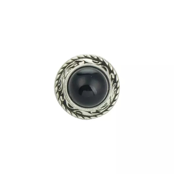 MOLLIES New Zealand / IVAN Stone Center Concho Black 20mm (3 4") Antique Silver Stone