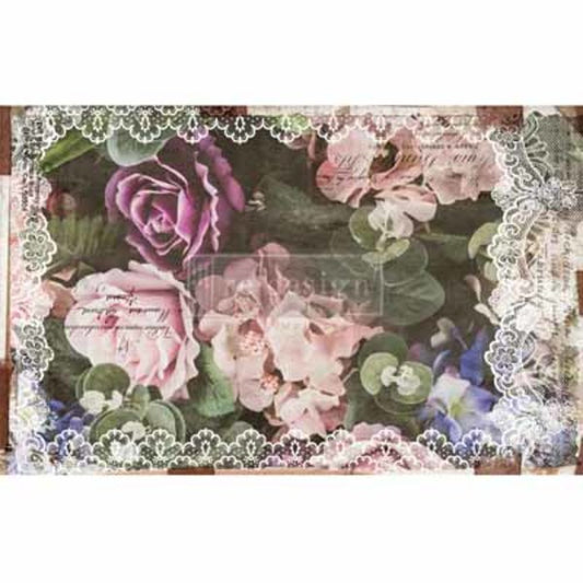 MOLLIES New Zealand / REDESIGN MULBERRY Dark Lace Floral 48 x 76cm