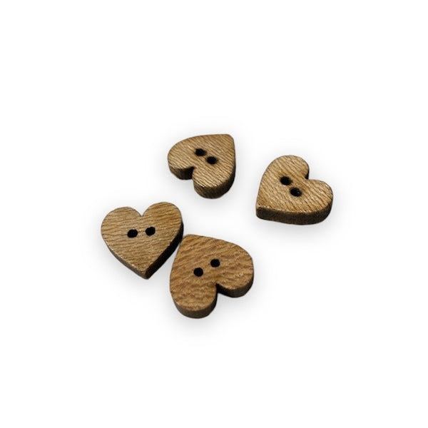 MOLLIES New Zealand / ABBEY Button 2-Hole Wooden Heart 16mm